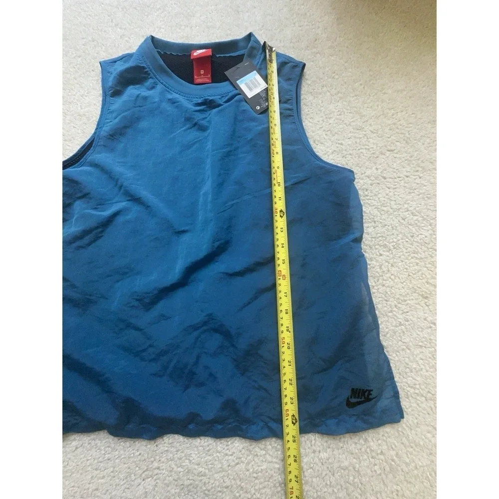 NWT $70 NIKE Women Sportswear Tech Hyper-mesh Tank TOP Lined TEAL Size M